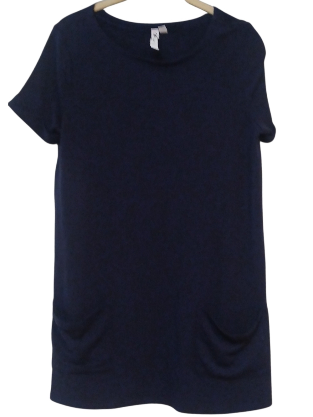 Cable & Gauge - NWOT, Navy Blue Tunic Top, Front Pockets, Short Sleeve W/Cuffs - Picture 2 of 10
